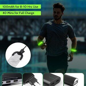 High Visibility Running Gear for Night Safety, 5 Colors & 3 Modes Light Up Wrist